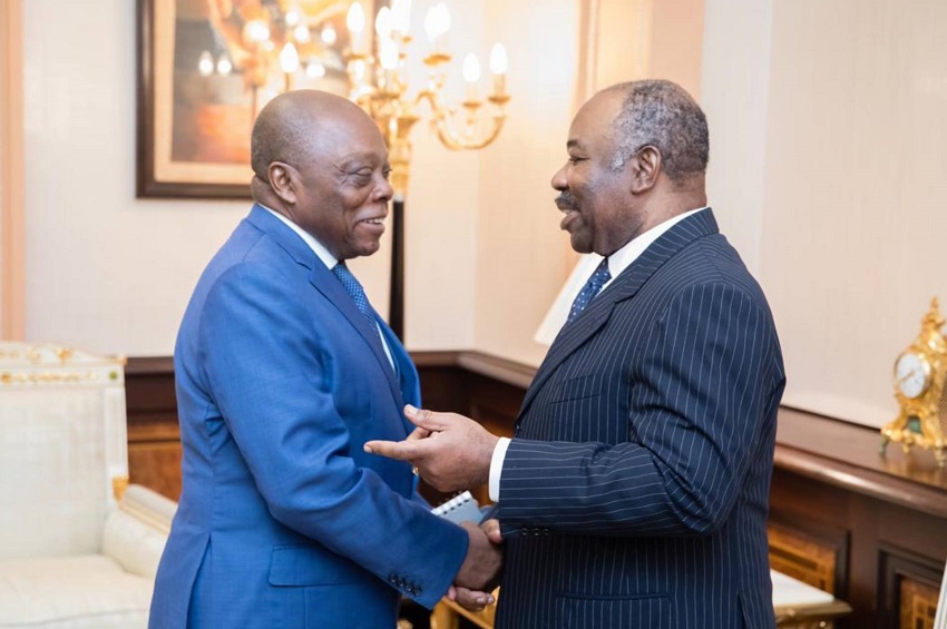 Le président Ali Bongo Ondimba et Michel Essongue